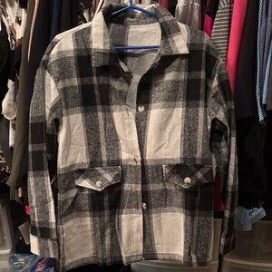 Plaid Button-Up Jacket